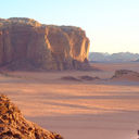 Hiker in Wadi Rum, Jordan