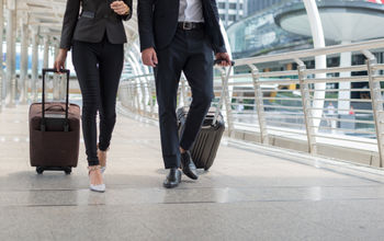 Business travelers at the airport