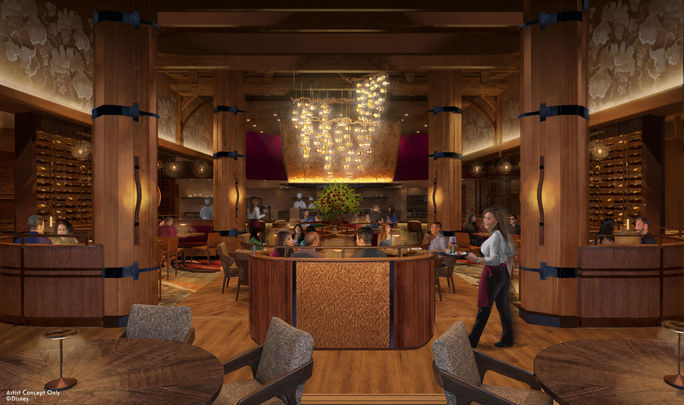 Artist's Rendering of the Napa Rose restaurant's redesign at the Disneyland Resort.