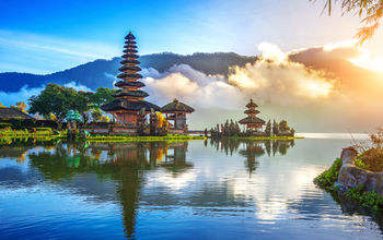 pura ulun danu bratan temple in Bali, indonesia.