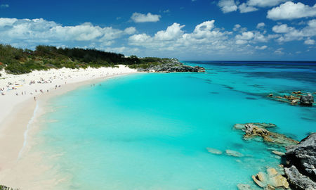 Pink beach in Bermuda islands (Photo via dimarik / iStock / Getty Images Plus)