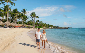 Couple vacationing at a Club Med resort.