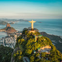 Aerial view over Rio de Janeiro, Brazil.