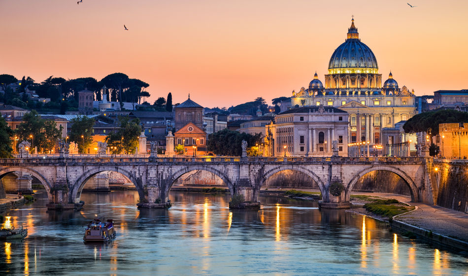 View of St. Peter's Basilica in Rome, Italy