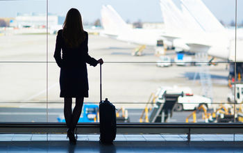 Business traveler at the airport.