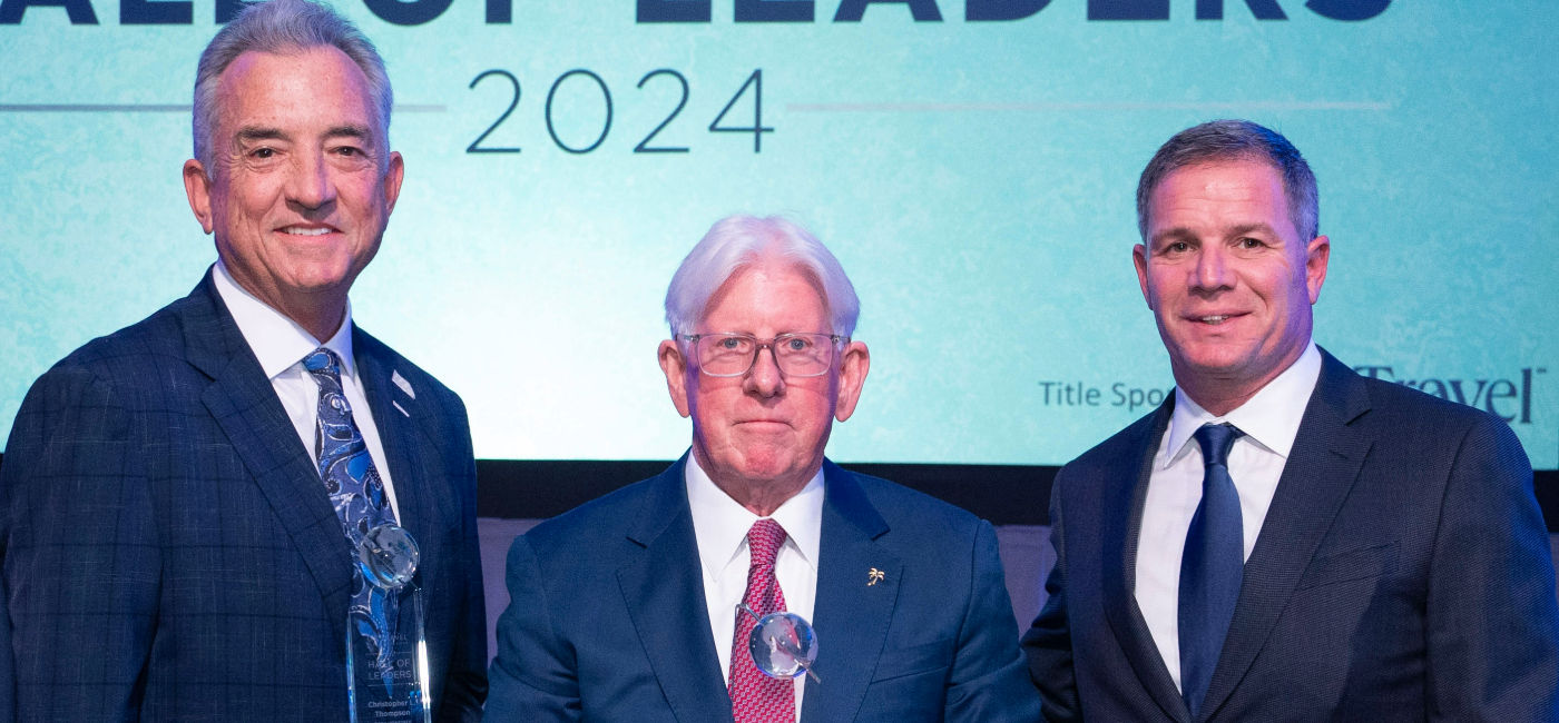 Image: (L to R): Christopher L. Thompson, William D. "Bill" Talbert, III and Geoff Freeman. (Photo Credit: U.S. Travel Association/Ian Wagreich)