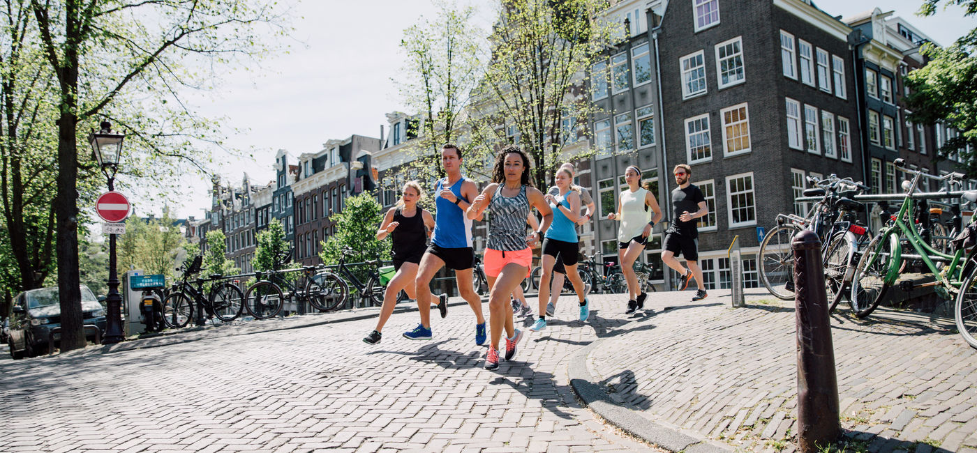 Image: A Contiki run club jogs through Amsterdam. (Photo Credit: Contiki)