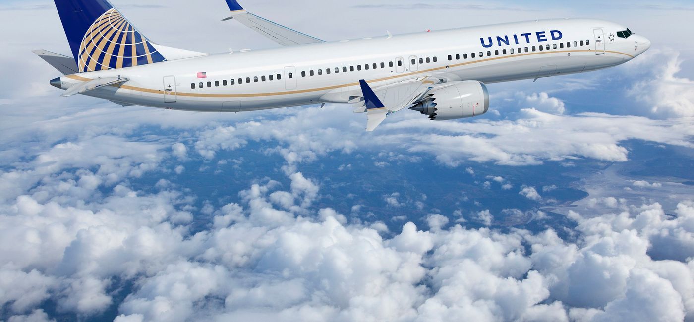 Image: A United Airlines Boeing 737 MAX airplane in flight. (Photo courtesy of United Airlines)