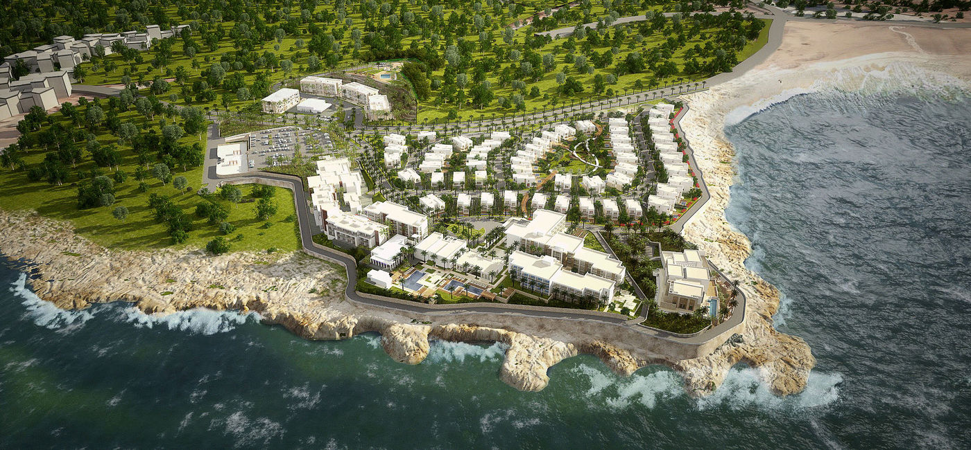 Image: Aerial rendering of the Conrad Rabat Arzana in Morocco. (photo via © 2023 Hilton) (Photo Credit: (photo via © 2023 Hilton))