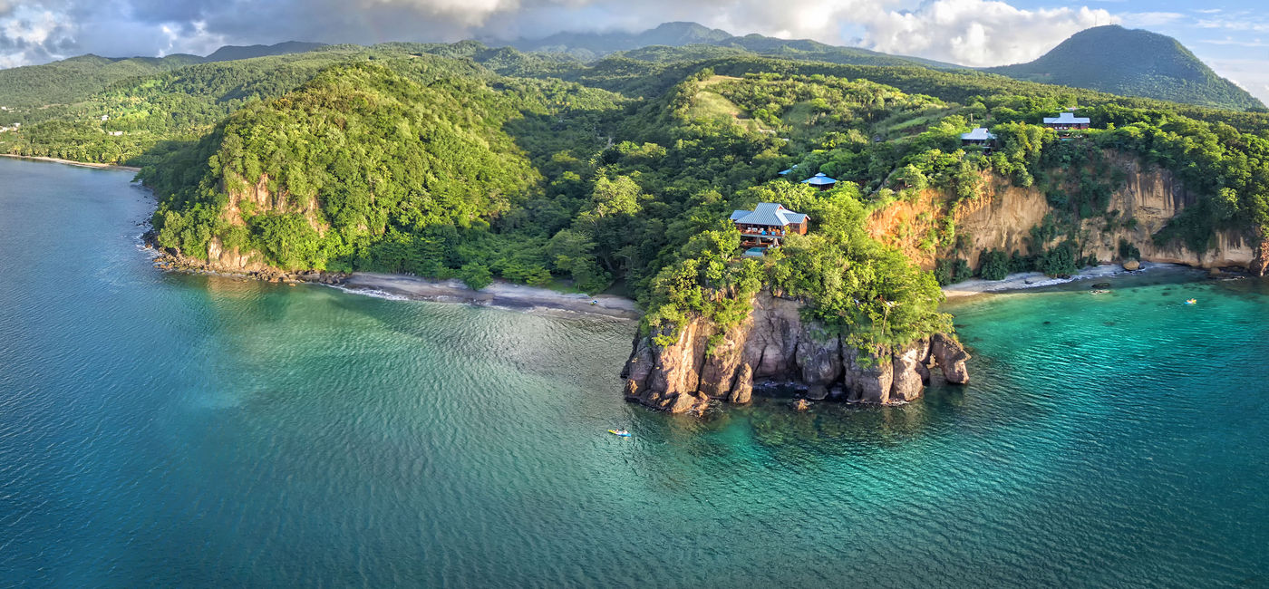 Image: Aerial view of Secret Bay in Dominica. (photo via Secret Bay) (Photo Credit: (photo via Secret Bay))