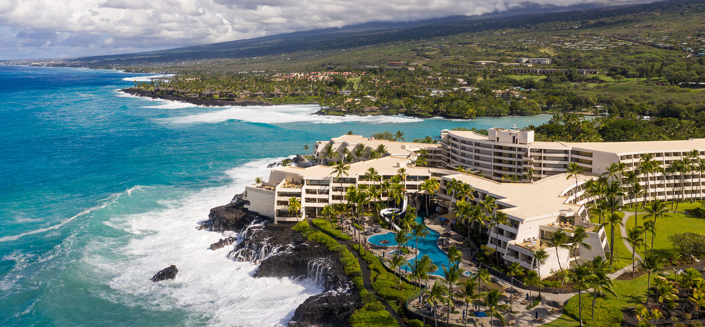 Image: Aerial view of the Outrigger Kona Resort and Spa (photo via Outrigger Resorts) (Photo Credit: (photo via Outrigger Resorts))