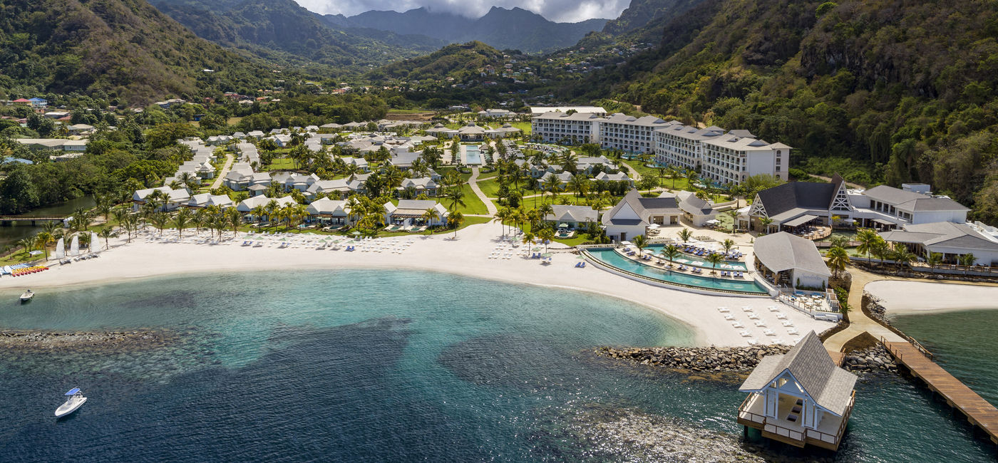 Image: Aerial view over Sandals Saint Vincent and the Grenadines. (Photo Credit: Sandals Resorts)