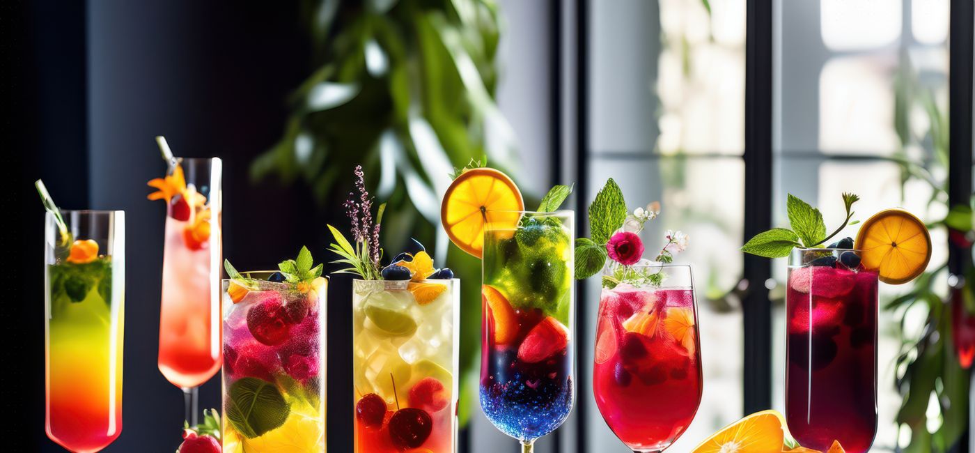 Image: An assortment of colorful mocktails. (Photo Credit: Adobe Stock/Yaraslava)