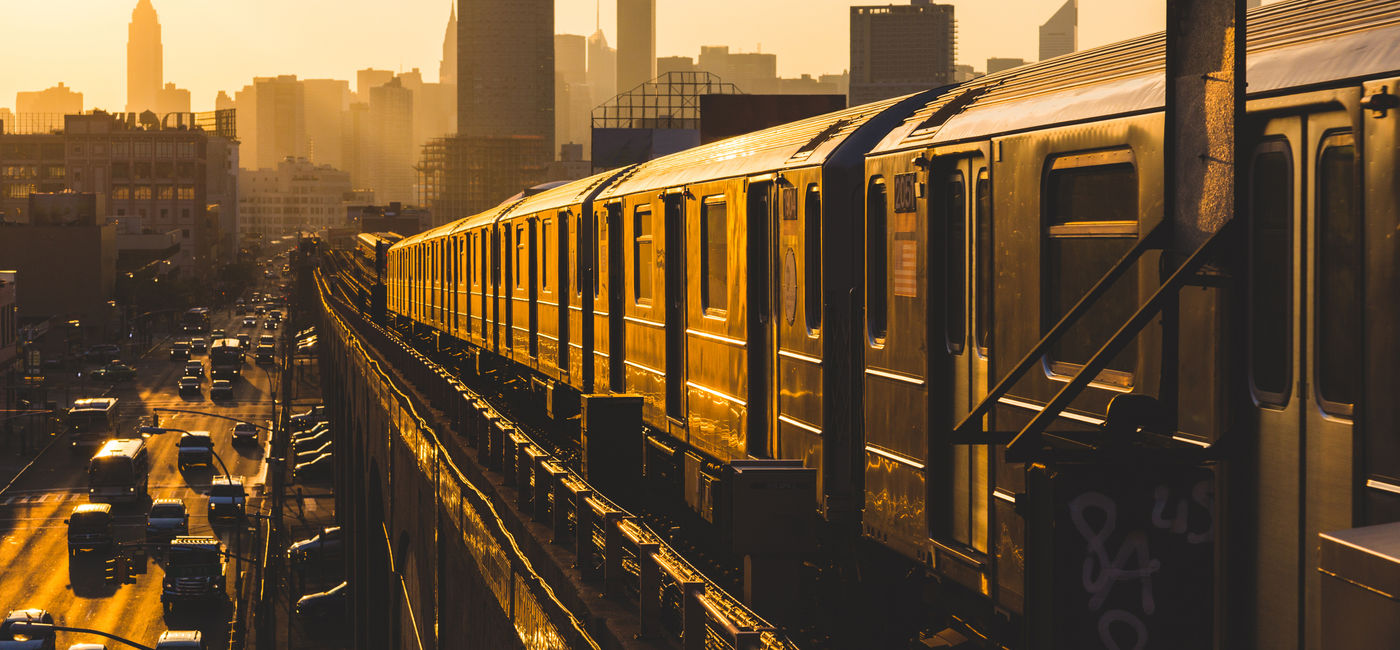 Image: New York City subway at sunset. (Photo Credit: william87/Adobe)