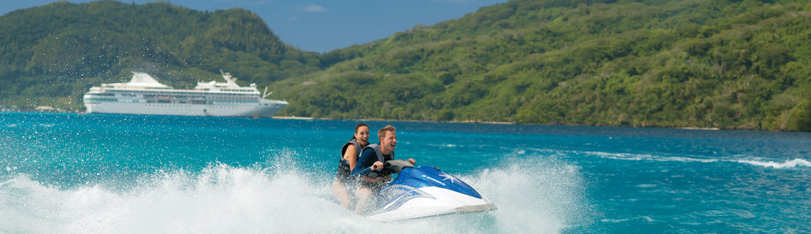 Paul Gauguin Cruises, jet ski, shore excursion, South Pacific