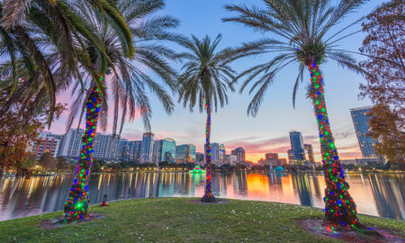 Orlando, Florida, USA downtown skyline at Eola Lake. (Sean Pavone / iStock / Getty Images Plus)