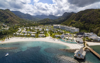 Aerial view over Sandals Saint Vincent and the Grenadines.