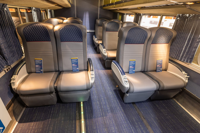 Superliner coach upper level on Amtrak Auto Train.