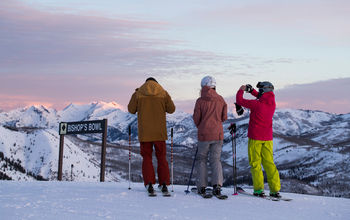 Skiers in Sundance, Utah