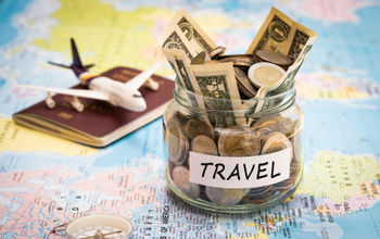 Travel savings, budget, money.