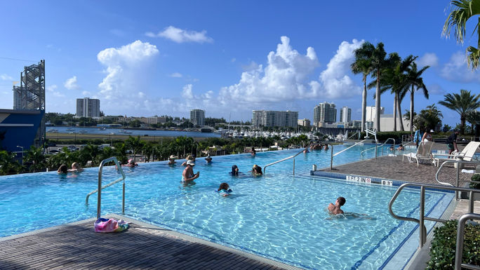 The infinity pool at the Sheraton Puerto Rico Resort & Casino is located on the complex's fourth floor.