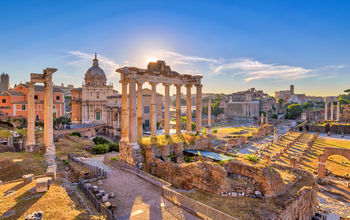 Ruins of the Roman Forum in Rome, Italy.