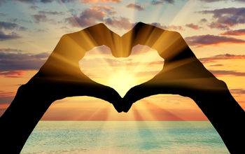 Heart hands, sunset, travel, romance travel, love