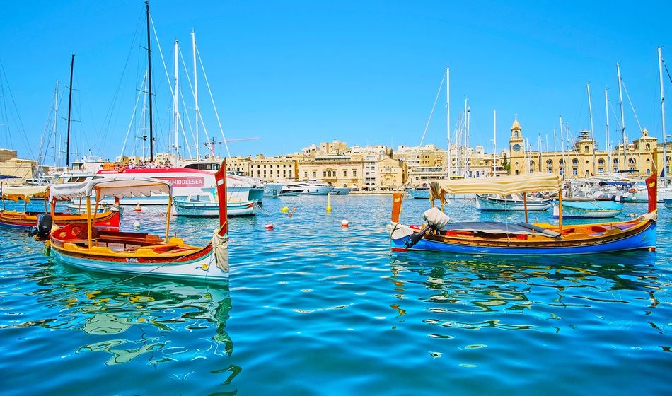 Maltese Fishing boats on the Birgu waterfront