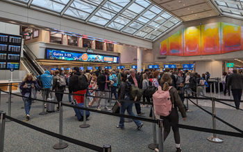 Orlando Airport, tsa, security line, crowd, travelers, travel