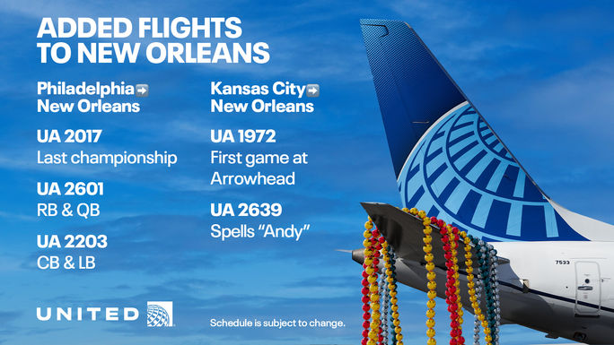 United Airlines Super Bowl flight additions