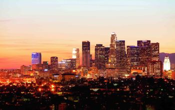 Los Angeles downtown skyline.