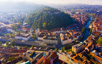 Sunny fall day in Ljubljana, Slovenia